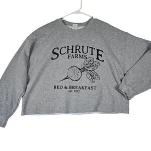 The Office Schrute Farms Cropped Crewneck Sweatshirt Unisex XL 0739